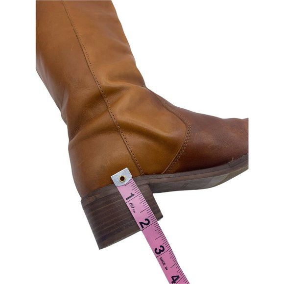 J. Crew Size 6 Brown Leather Double Buckle Accent Tall Boots Western Style - Picture 9 of 12